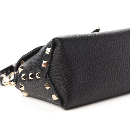 Valentino Garavani Pebbled Calfskin Mini Rockstud Crossbody Bag Black 6 of 9