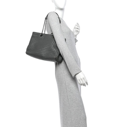 Bottega Veneta Nappa Intrecciato Medium Classic Chain Strap Tote Dark Grey 2 of 11