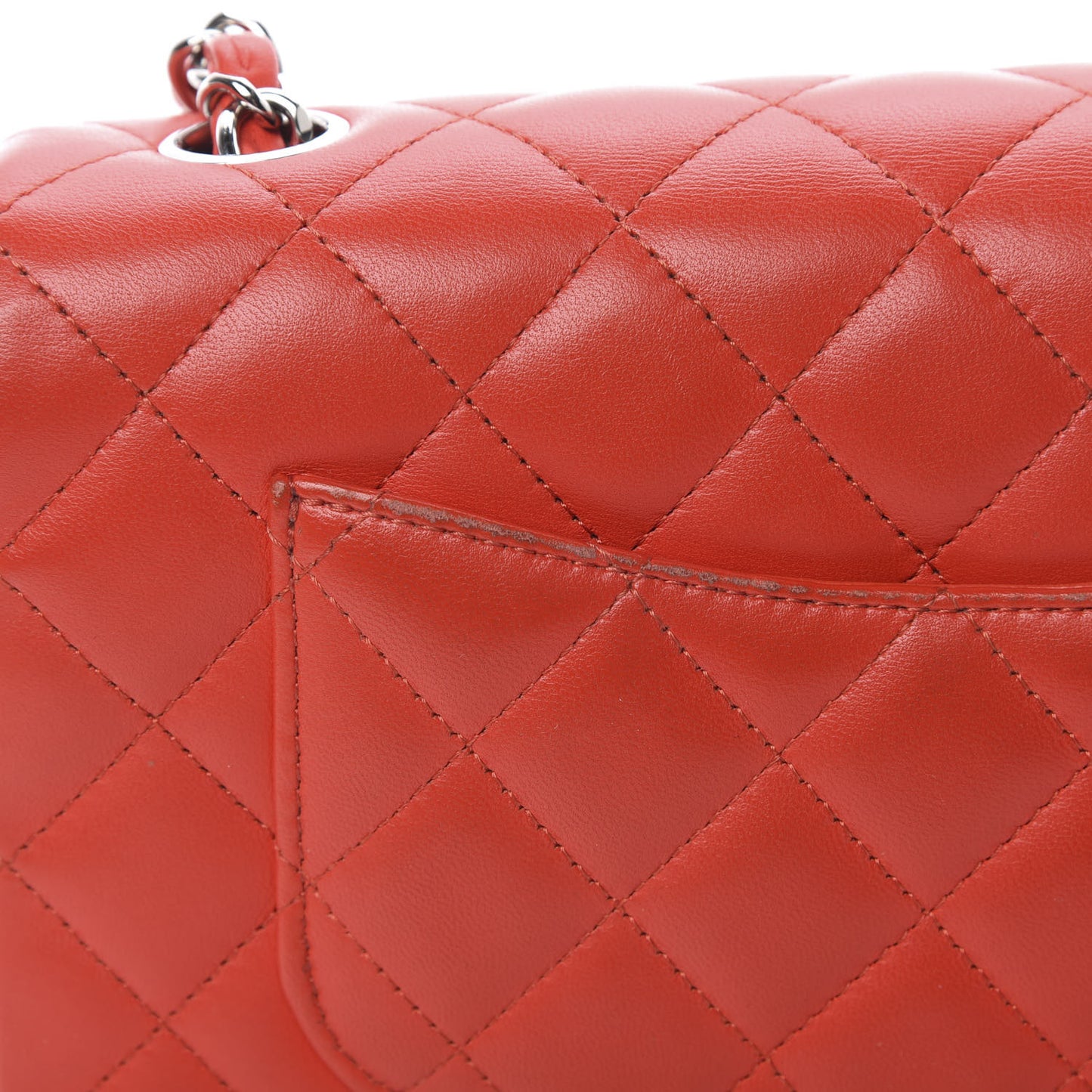Lambskin Quilted Mini Rectangular Flap Red