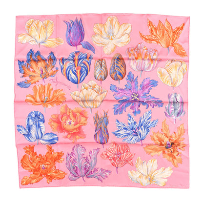 Hermes Silk Tulipomanie Scarf 90 Rose Malabar Violet 1 of 5