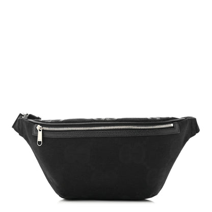 Gucci Monogram Jumbo GG Textured Dollar Calfskin Web Belt Bag Black 1 of 10