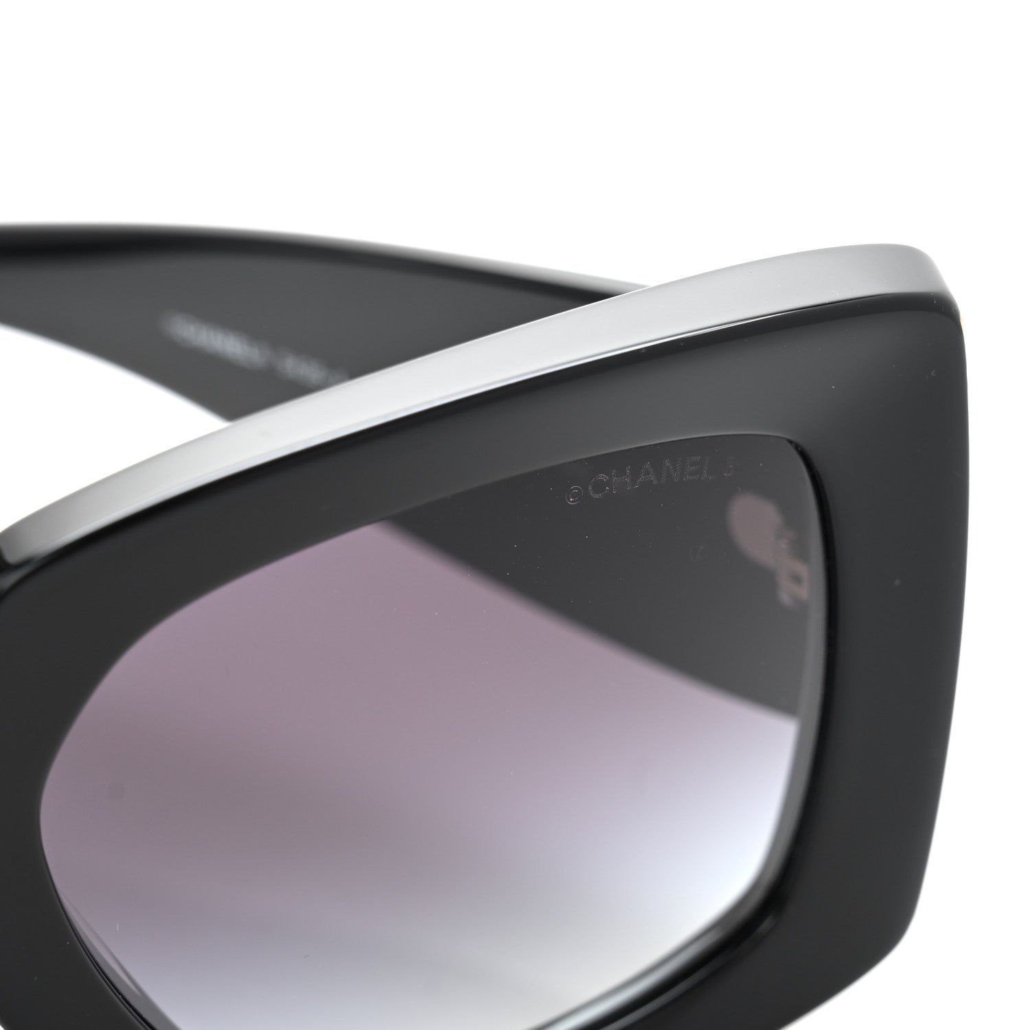 Chanel Acetate Rectangle Sunglasses 5435-A Black 7 of 9