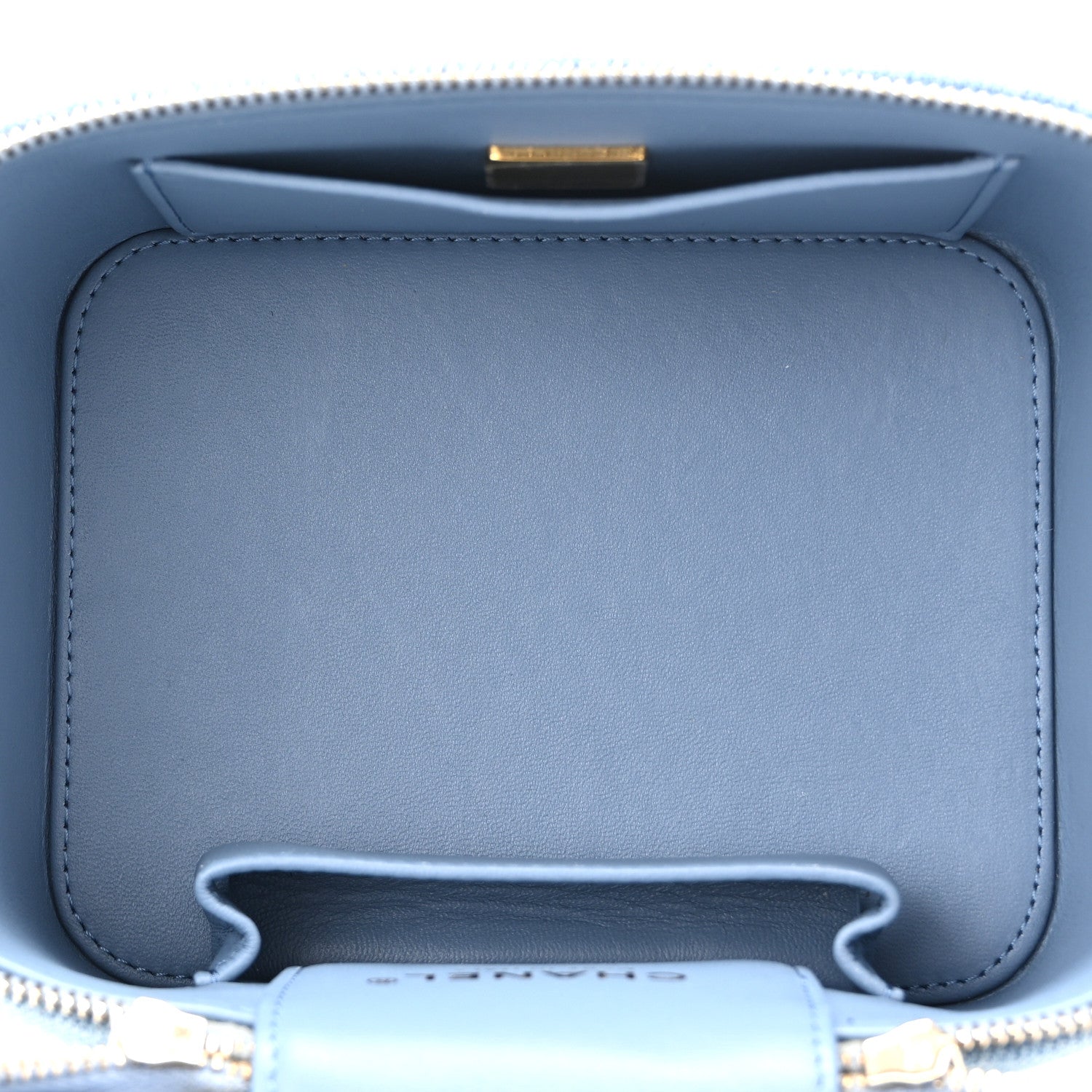 Chanel Denim Quilted Small CC Vanity Case Blue 5 of 10