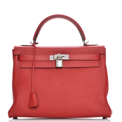 Hermes Taurillon Clemence Kelly Retourne 32 Rouge Casaque 1 of 32