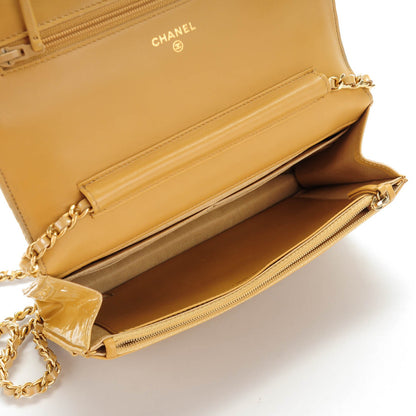 Chanel Metallic Patent Quilted Wallet On Chain WOC Gold 7 of 8