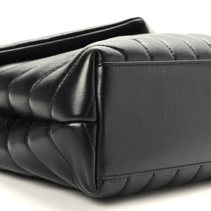 Saint Laurent Calfskin Y Quilted Monogram Small Loulou Chain Satchel Black 8 of 9