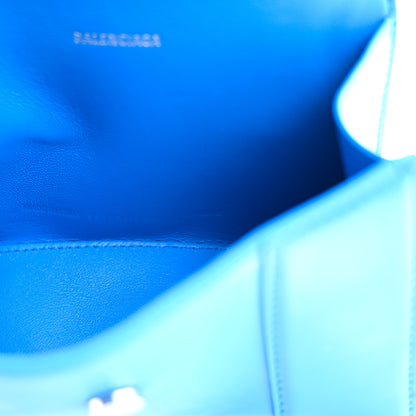 Balenciaga Shiny Box Calfskin Tonal B Hourglass Top Handle Bag XS Screen Blue 7 of 12