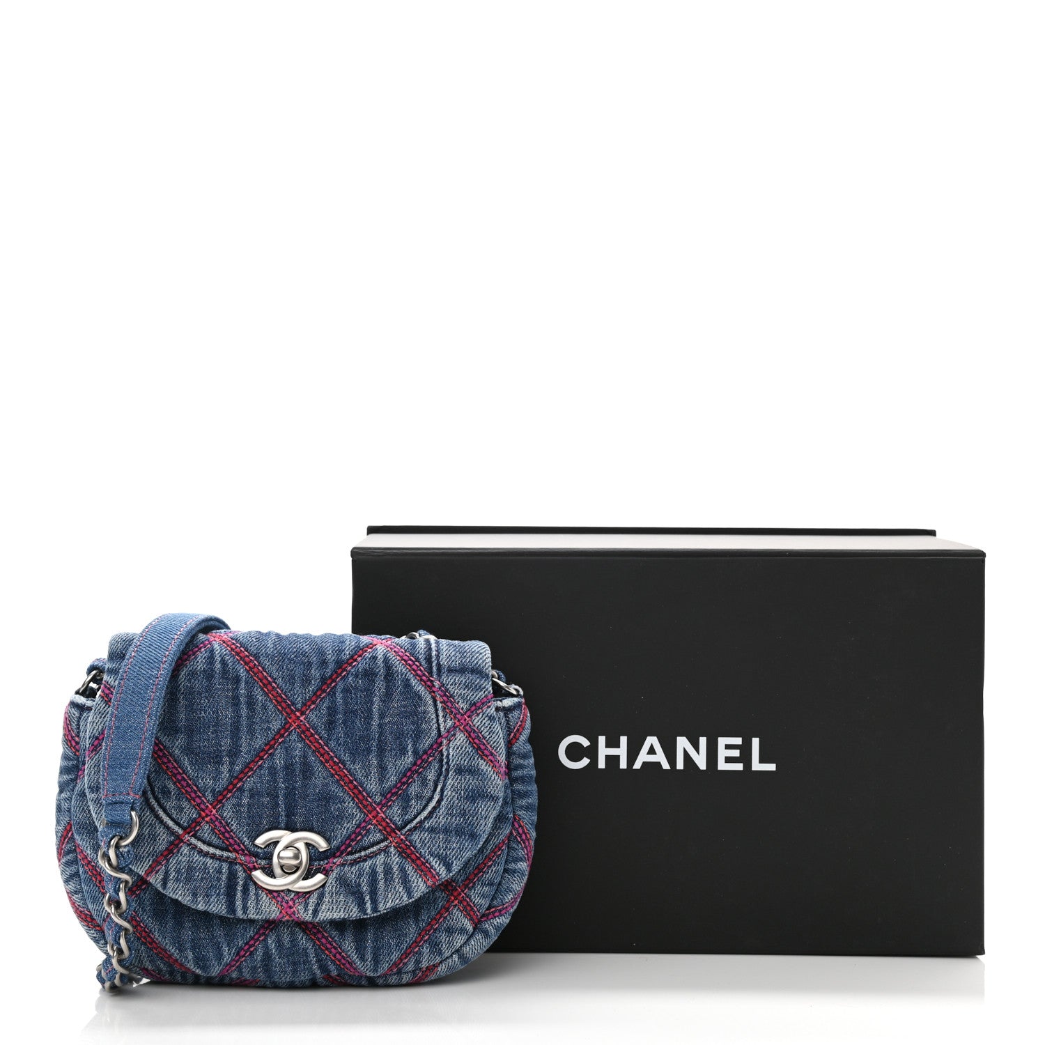 Chanel Denim Quilted Mini Coco Beach Messenger Bag Blue 11 of 11