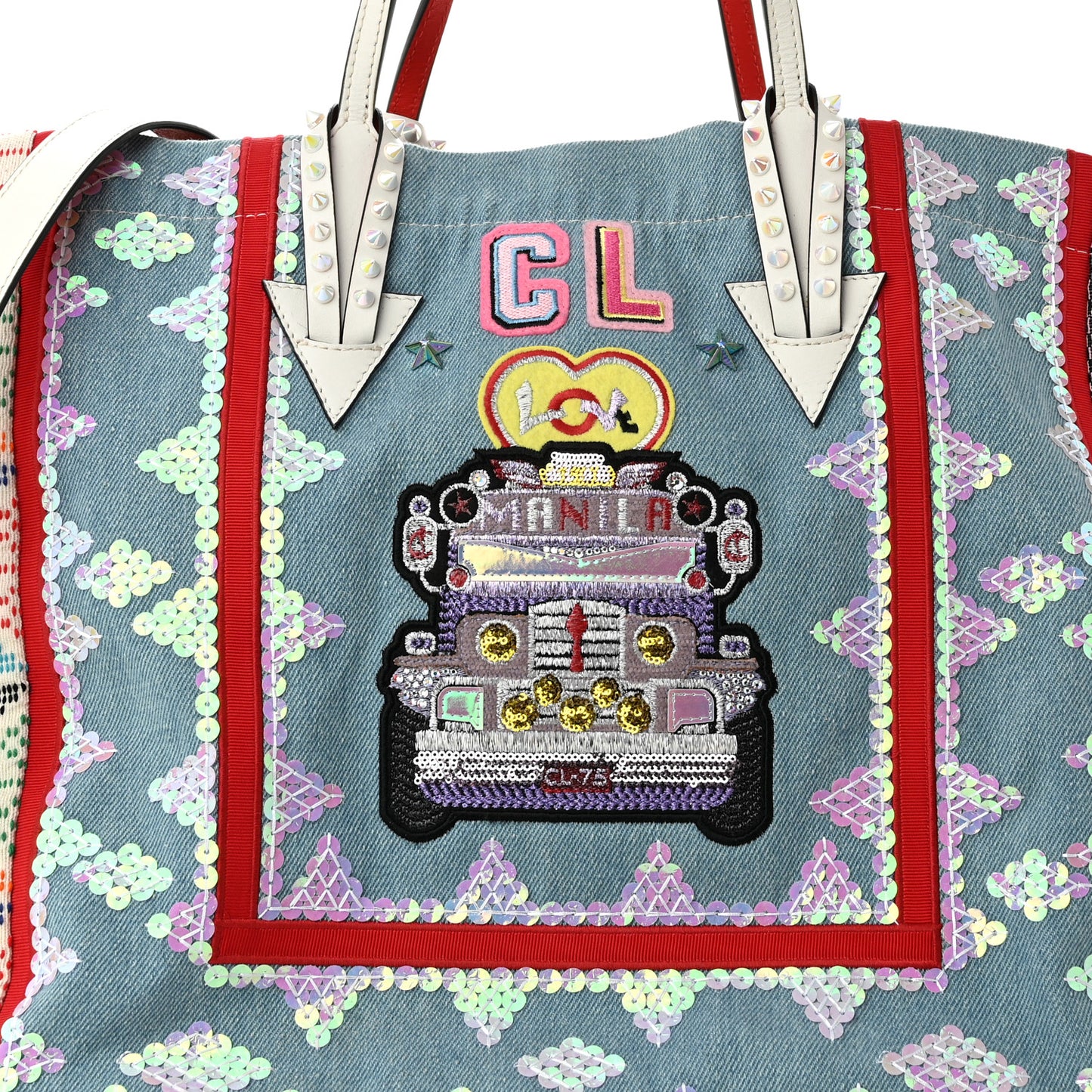 Jacquard Embellished Manilacaba Tote Multicolor