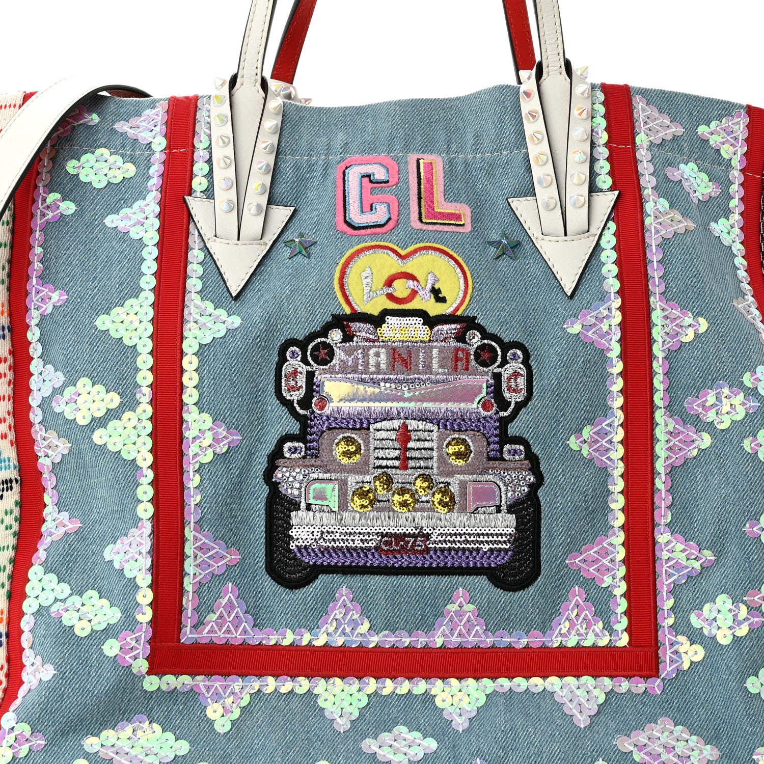 Christian Louboutin Jacquard Embellished Manilacaba Tote Multicolor 6 of 8