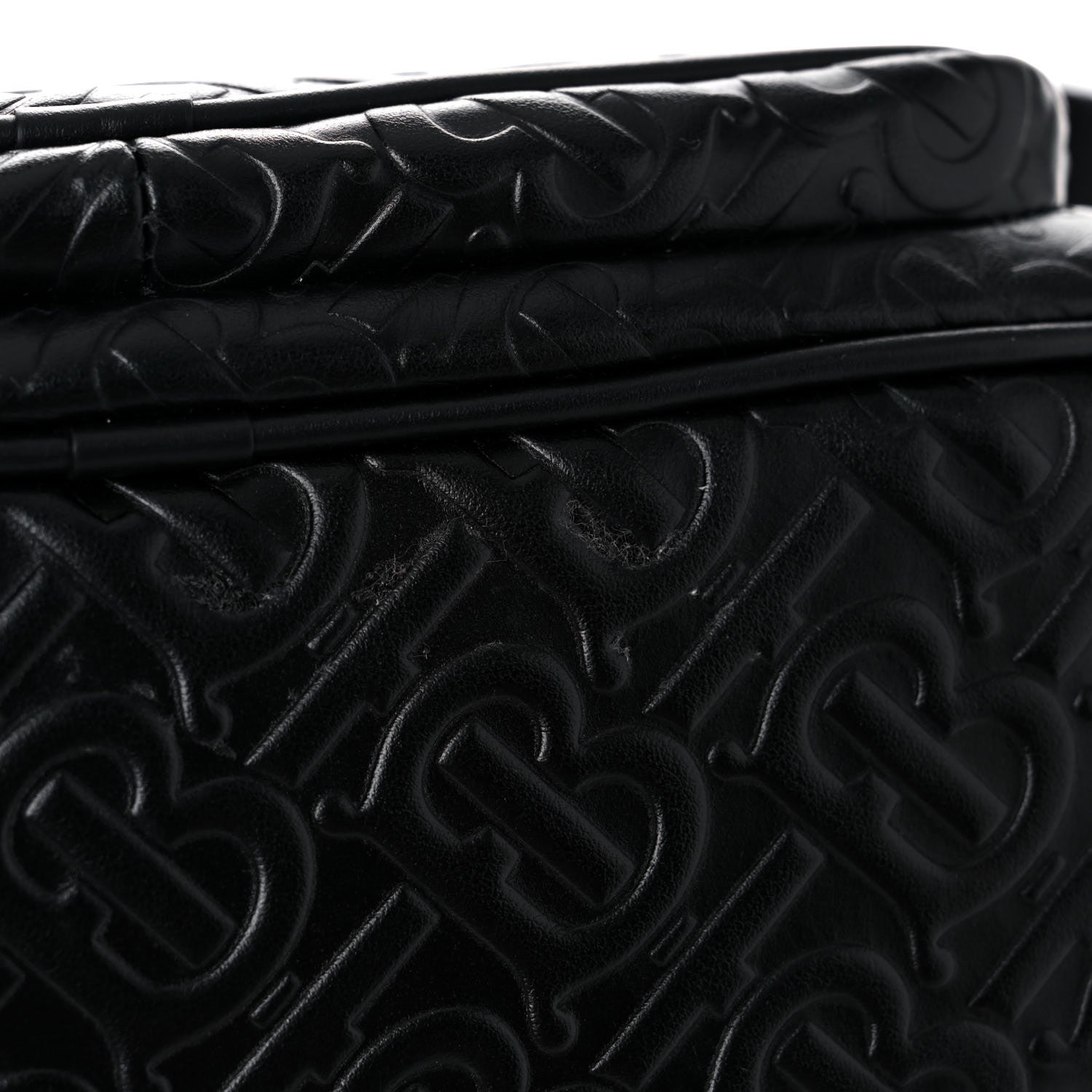 Burberry Calfskin Embossed Monogram Small Camera Bag Black 9 of 9