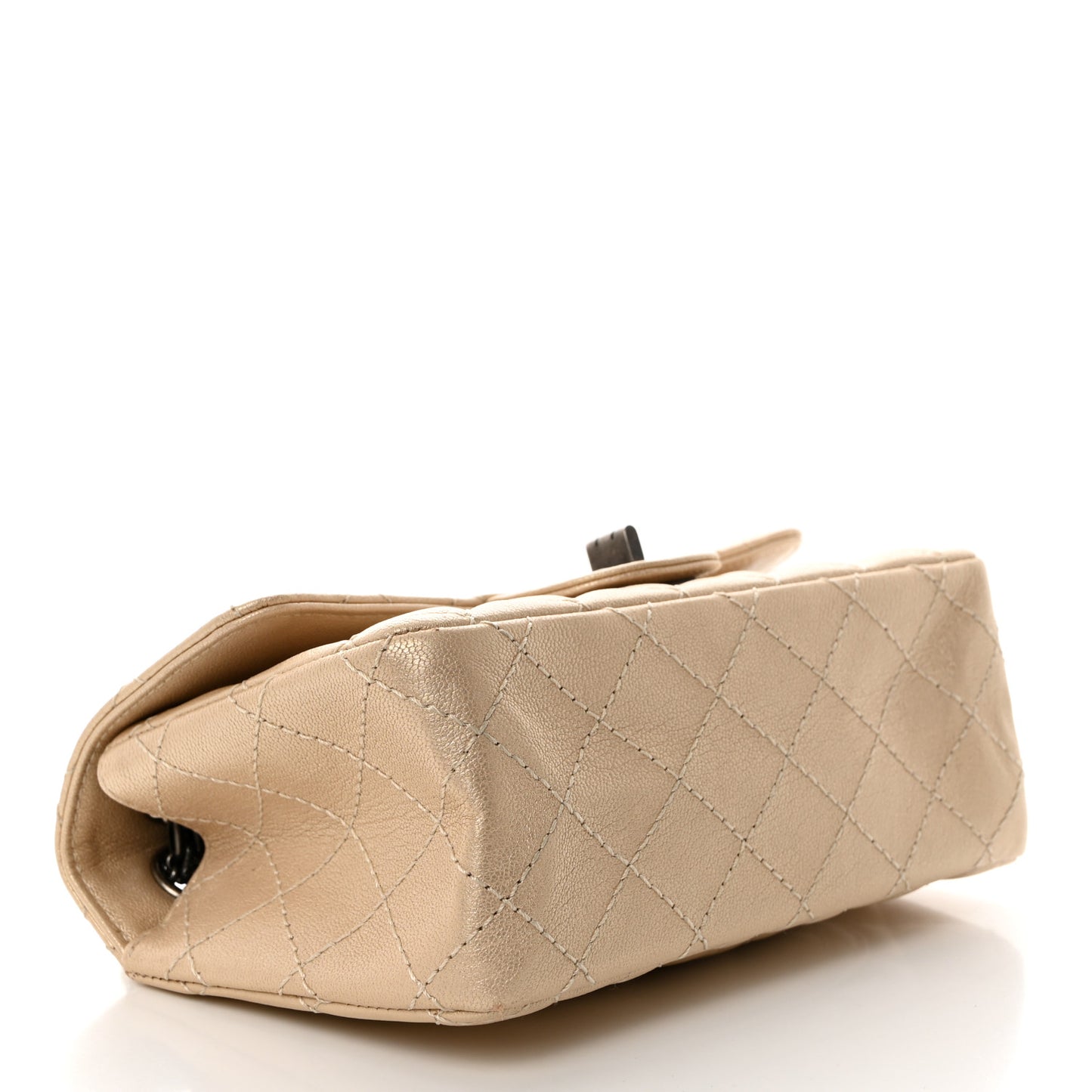 Metallic Sheepskin Quilted 2.55 Reissue Mini Flap Beige