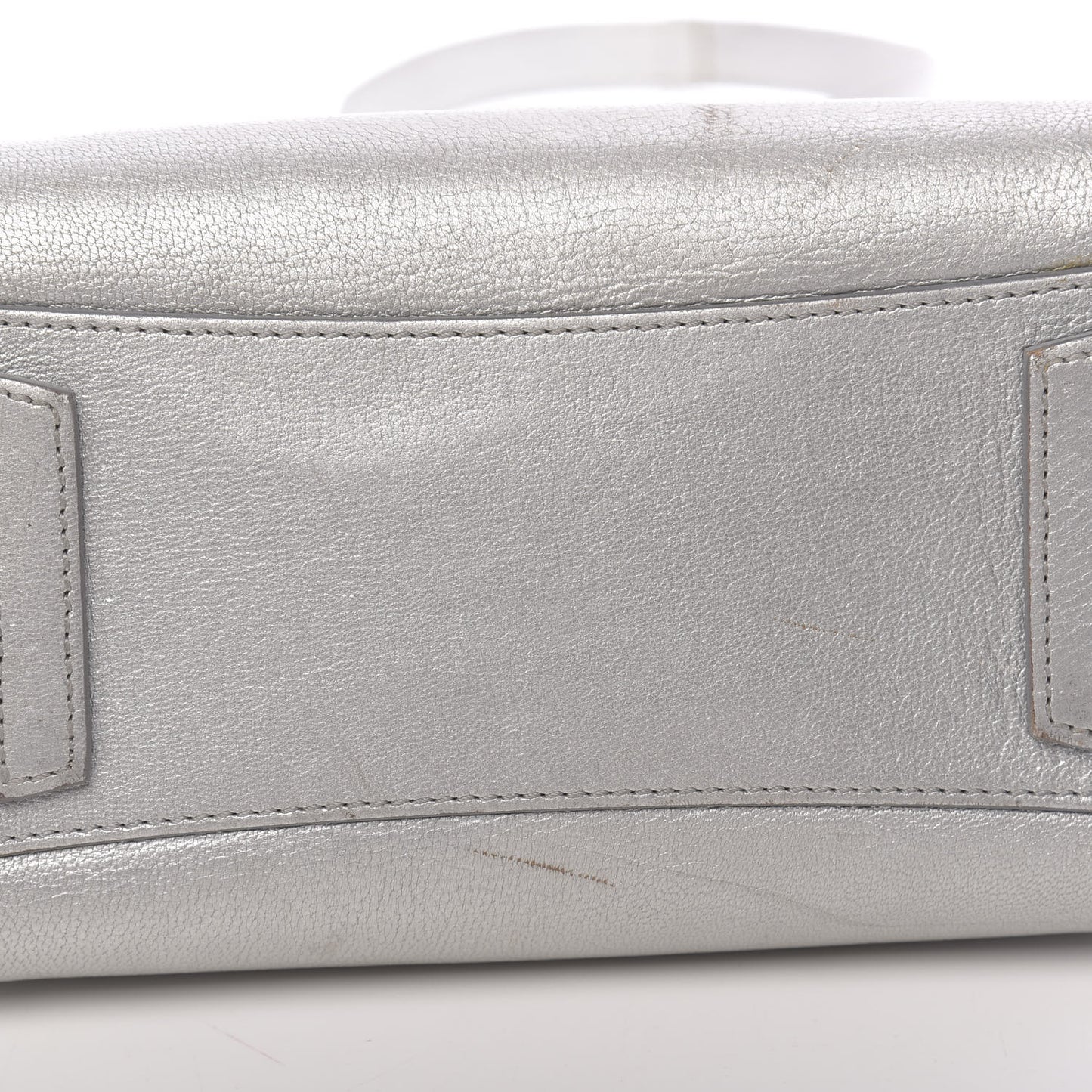 Metallic Sugar Goatskin Mini Antigona Silver