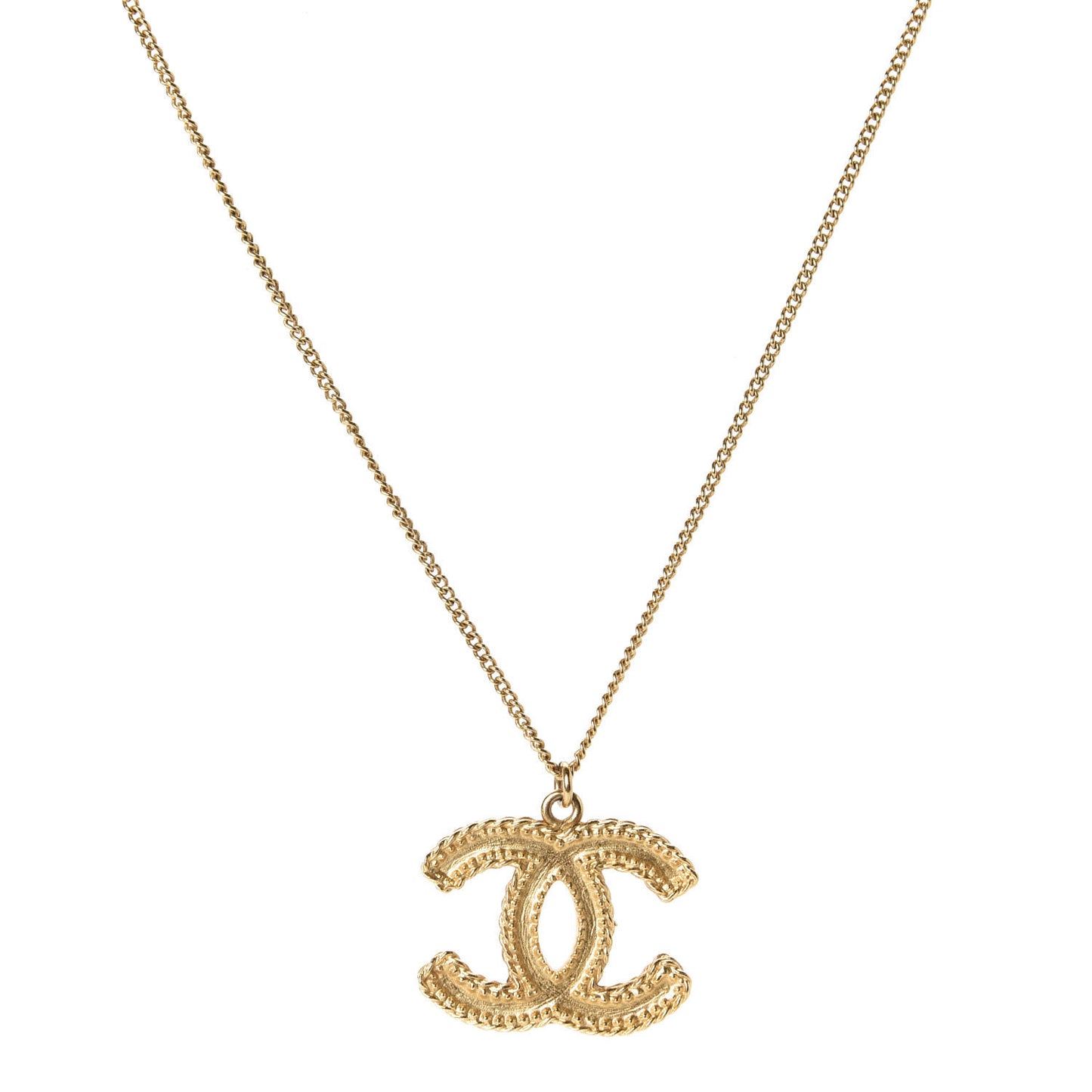 Metal CC Necklace Matte Gold