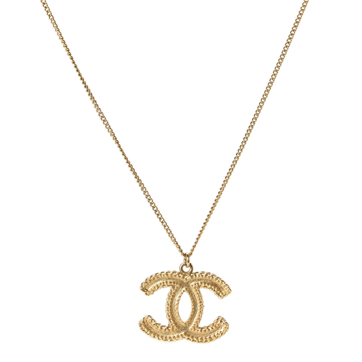 Chanel Metal CC Necklace Matte Gold 1 of 6
