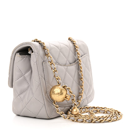 Chanel Lambskin Quilted Mini Pearl Crush Flap Light Grey 3 of 15