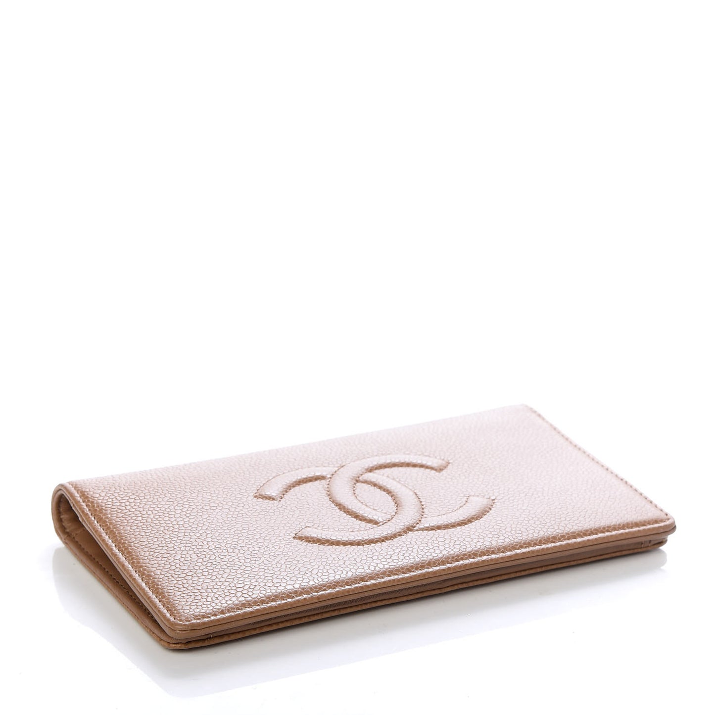 Caviar Timeless CC Yen Wallet Beige Clair