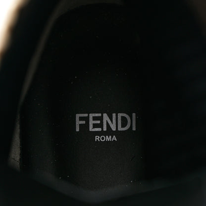 Fendi Calfskin Stretch Fabric Rockoko Biker Boots 40 Tobacco Black Marino 6 of 11