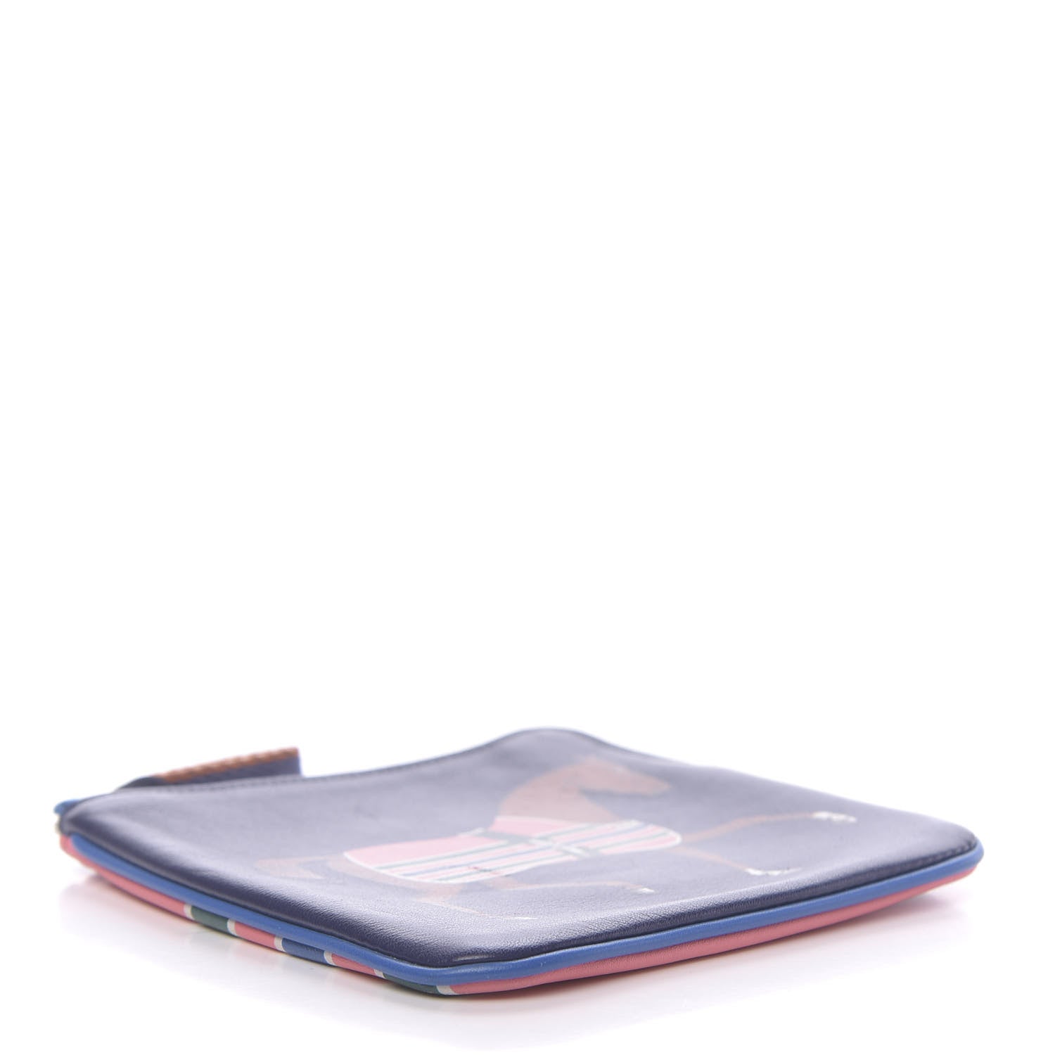 Hermes Swift Couverture Nouvelle Carre Pocket Pouch Bleu Encre Rose D'Ete 4 of 7
