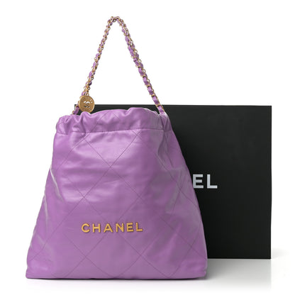 Chanel Shiny Calfskin Quilted Chanel 22 Purple 12 of 12