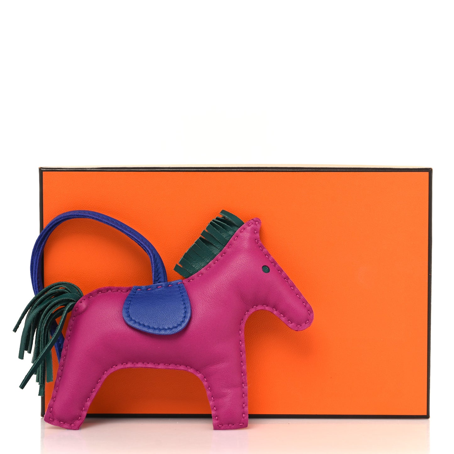 Milo Lambskin Grigri Rodeo Horse Bag Charm MM Rose Pourpre Malachite Bleu Electrique