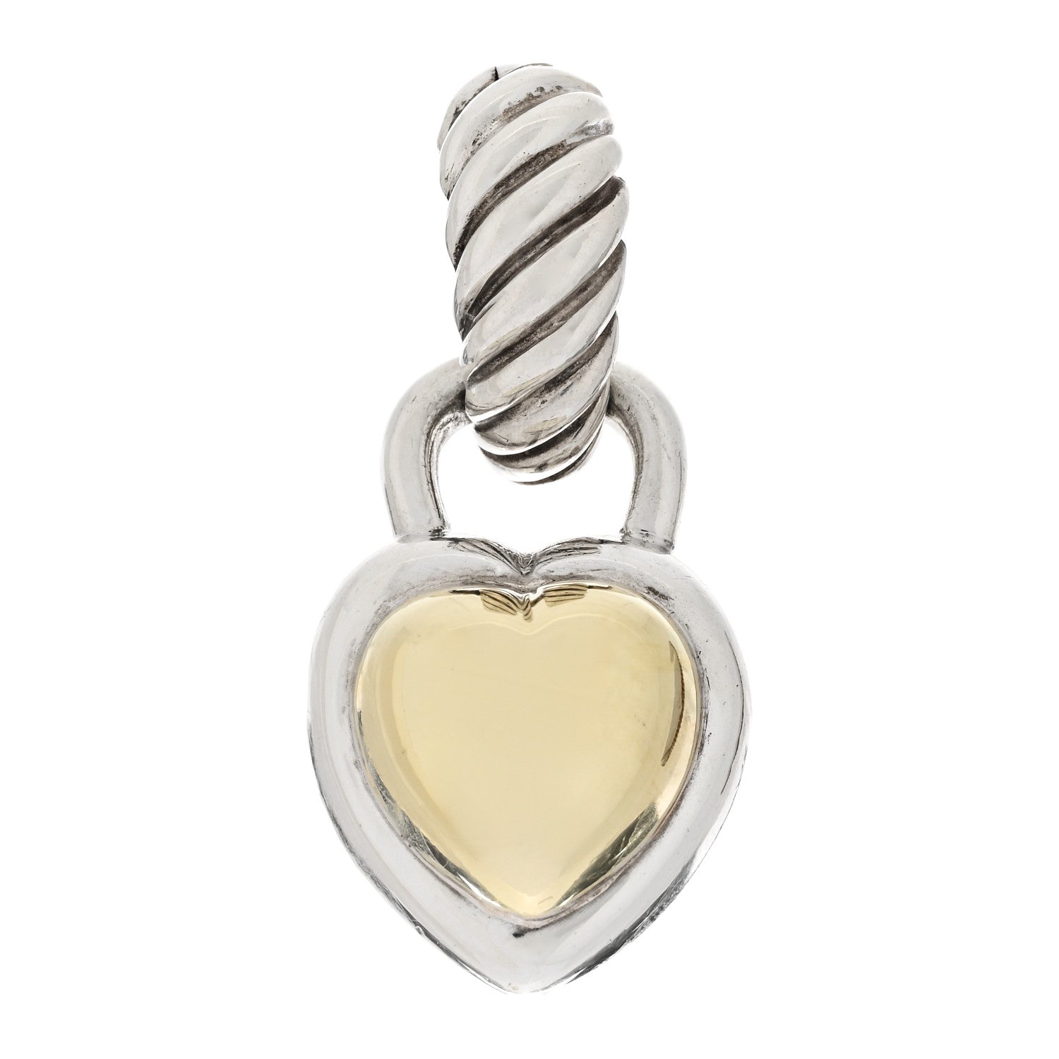 David Yurman Sterling Silver 14K Yellow Gold Heart Enhancer Pendant 1 of 3