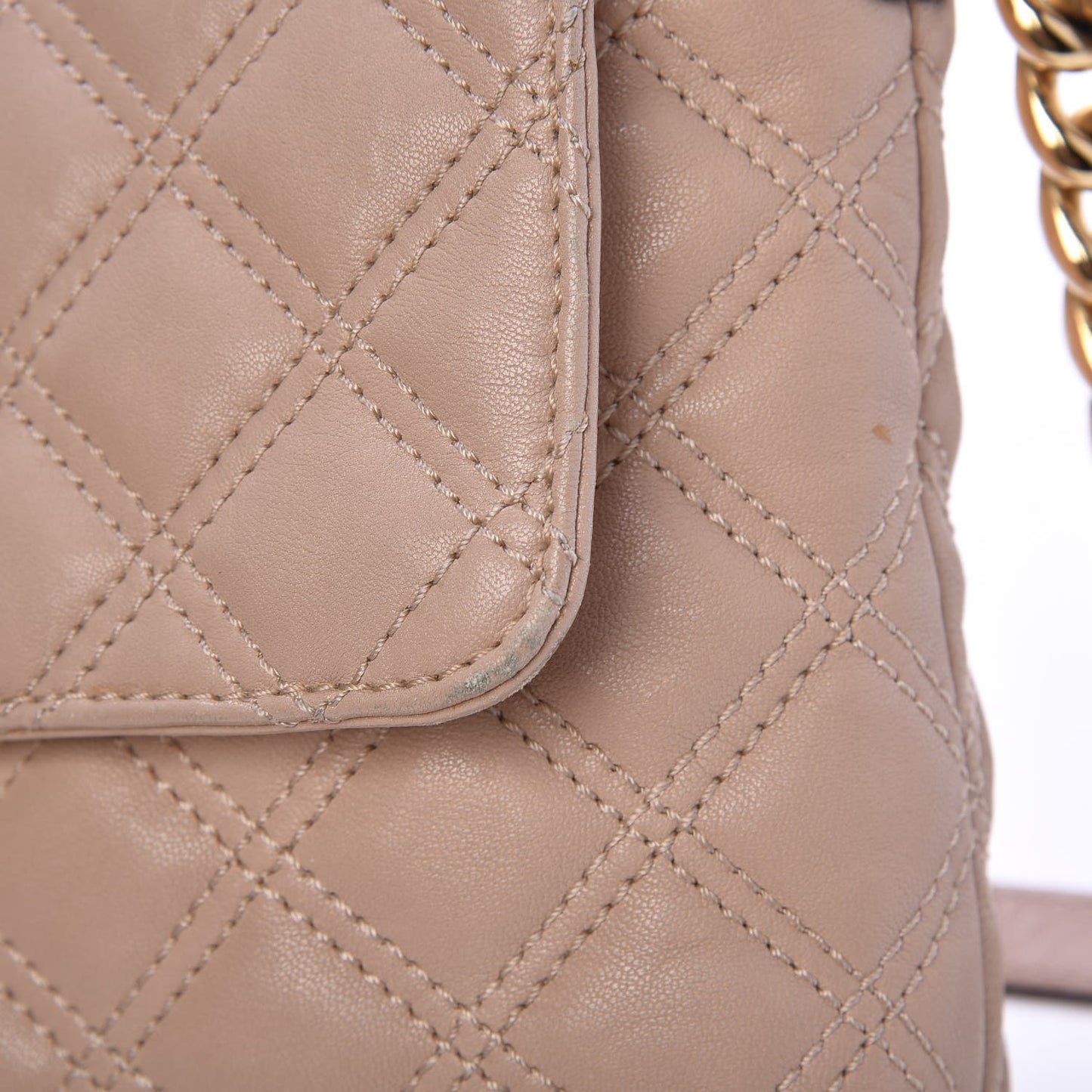 Lambskin Quilted The XL Single Flap Beige