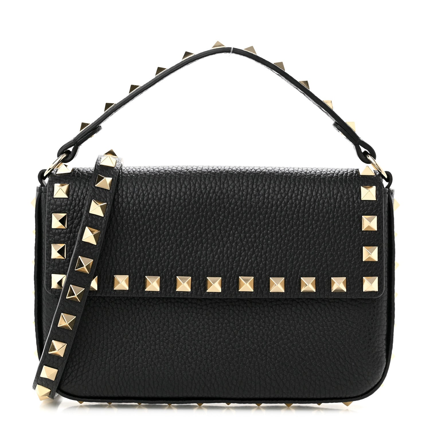 Valentino Garavani Grainy Calfskin Rockstud Crossbody Pouch Black 1 of 10