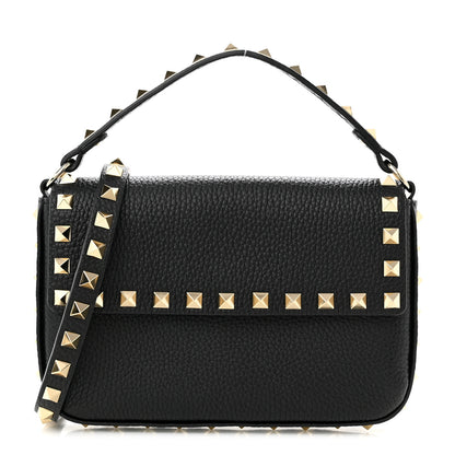Valentino Garavani Grainy Calfskin Rockstud Crossbody Pouch Black 1 of 10