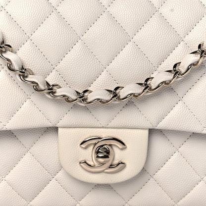 Chanel Caviar Quilted Medium Double Flap White 8 of 12