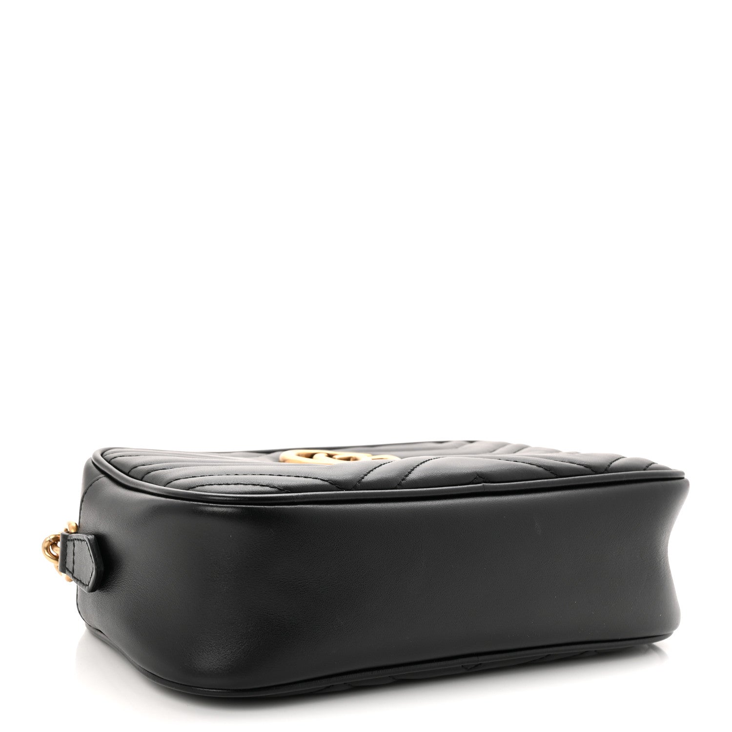 Gucci Calfskin Matelasse Small GG Marmont Chain Shoulder Bag Black 4 of 10