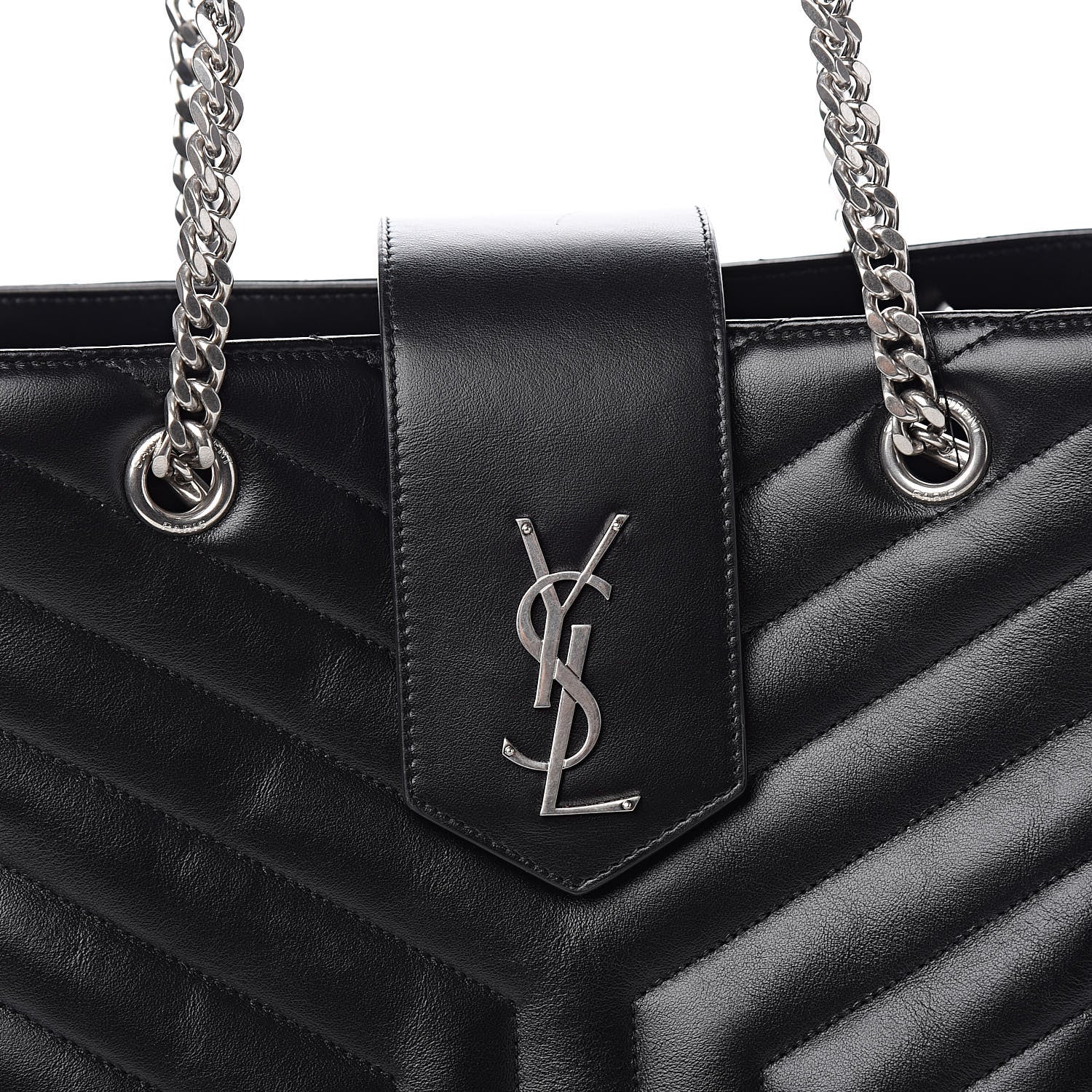 Saint Laurent Calfskin Y Quilted Monogram Large Loulou Shopper Black 11 of 11
