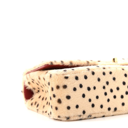 Chanel Pony Hair Cheetah Printed Creative Fabrics Flap Light Beige Black 9 of 11