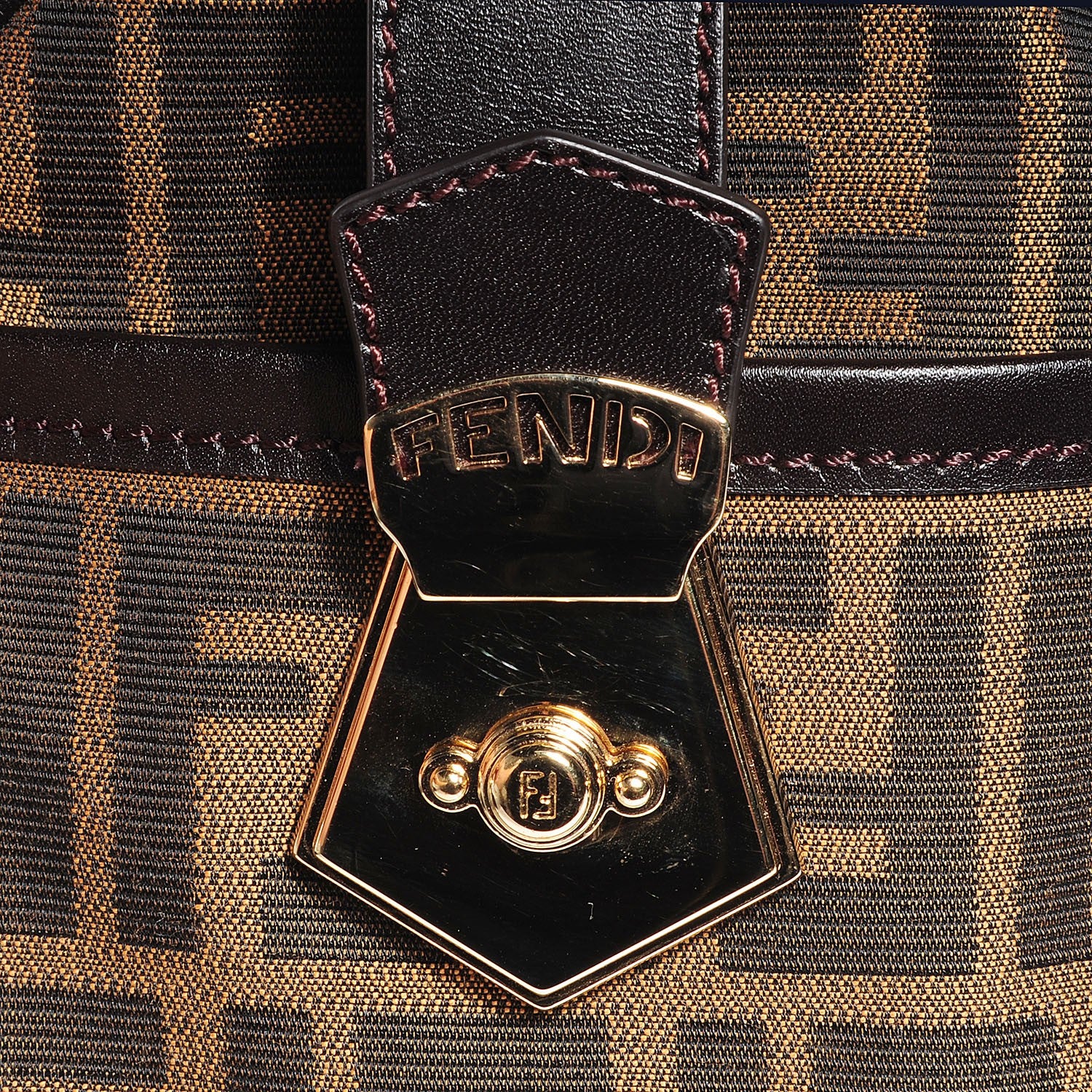 Fendi Zucca Cuoio Lucido Medium Chef Boston Tobacco Moro 10 of 11