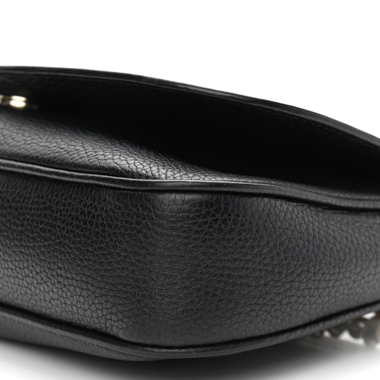 Pebbled Calfskin Medium Soho Flap Crossbody Black