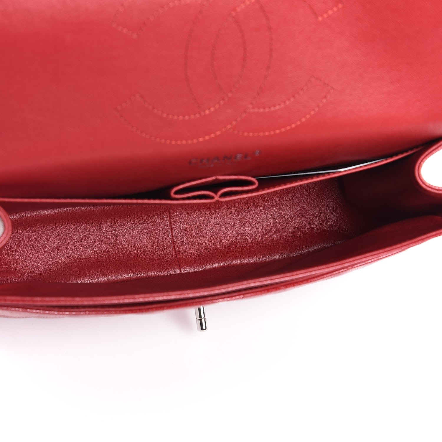 Chanel Caviar Quilted Jumbo Double Flap Red 5 of 7