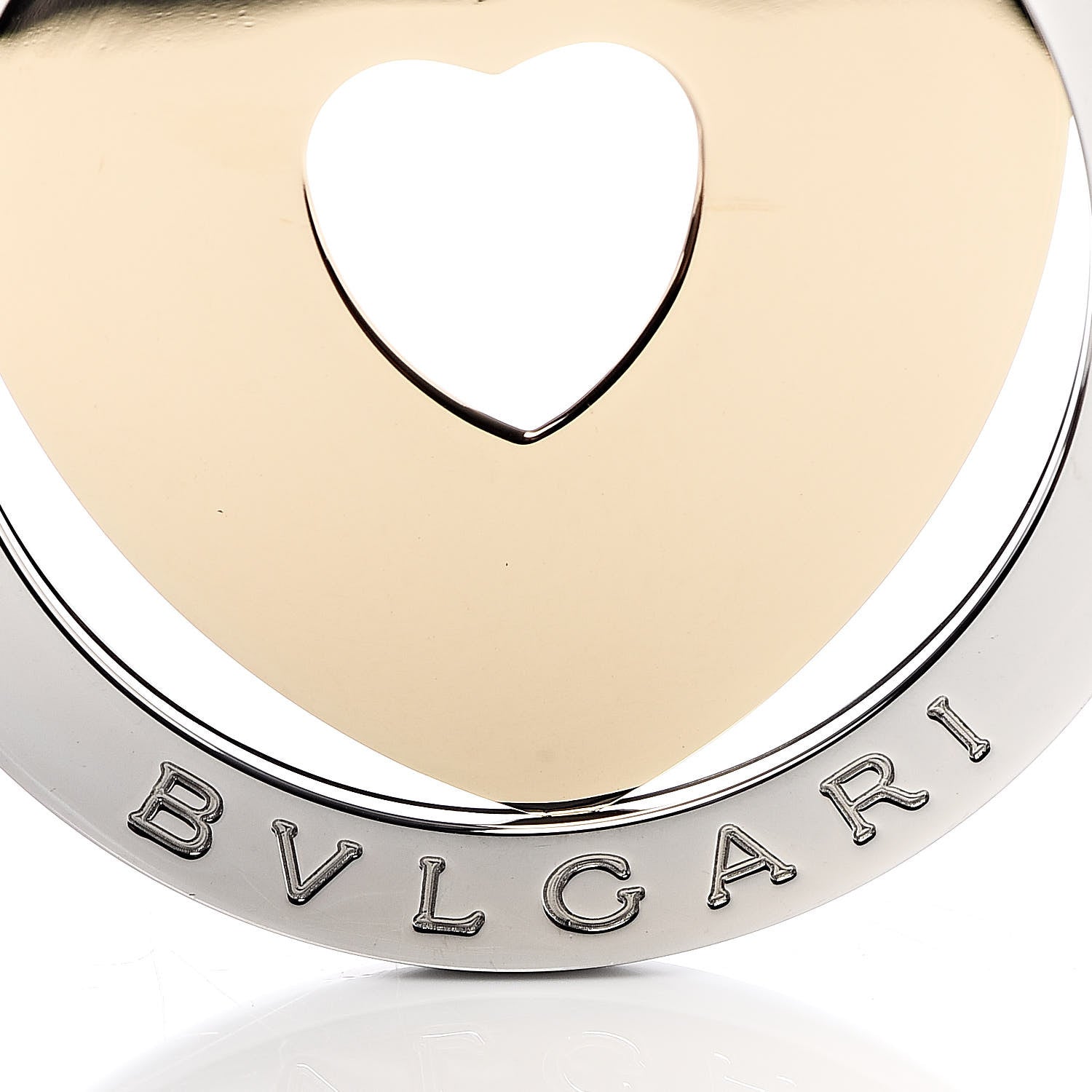 Bulgari Stainless Steel 18K Yellow Gold Large Tondo Heart Pendant 3 of 3