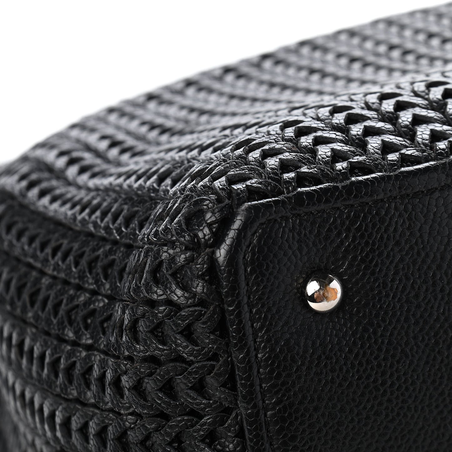 Calfskin Braided CC Tote Black