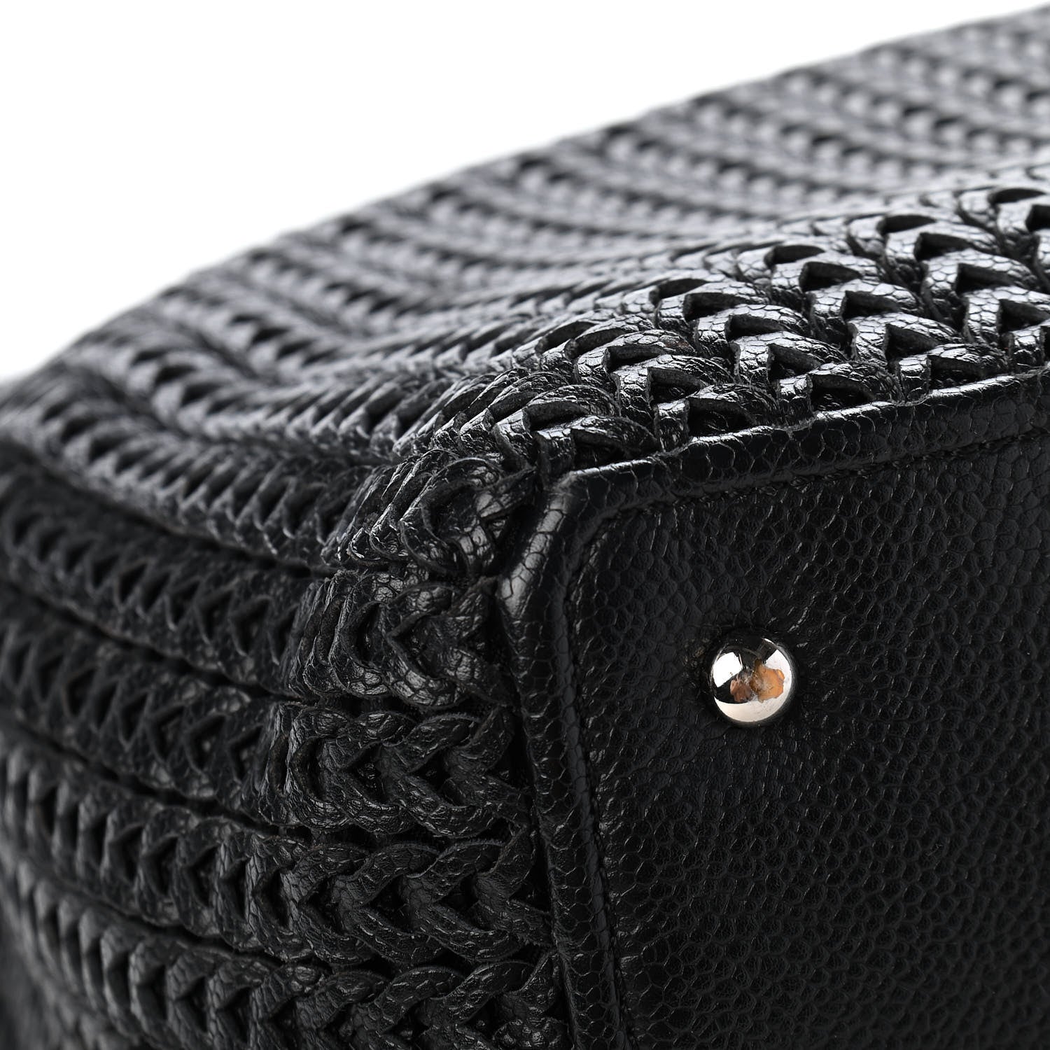 Chanel Calfskin Braided CC Tote Black 8 of 11