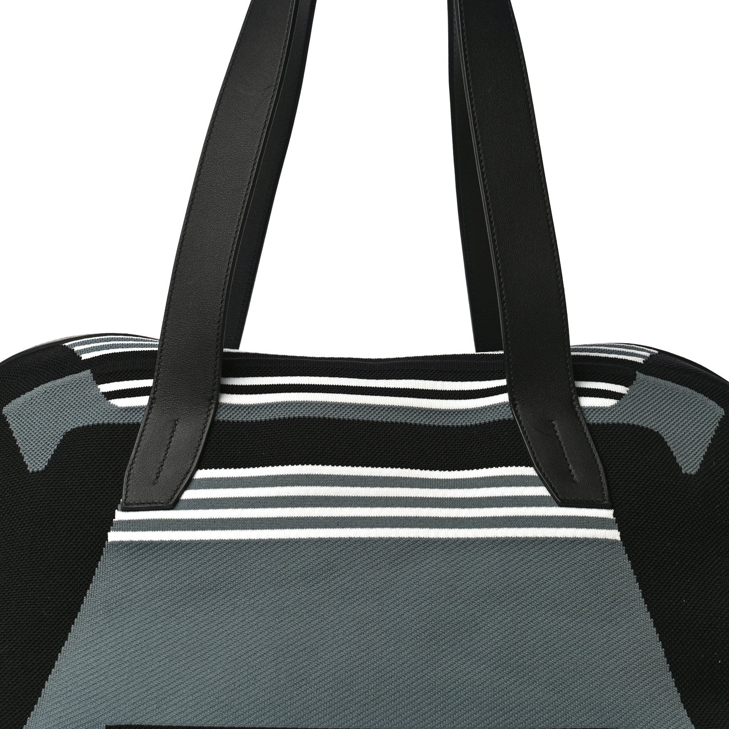 Hermes Technical Mesh Calfskin Hunter Dynamo Duffle Bag Black Gris Asphalte 7 of 10