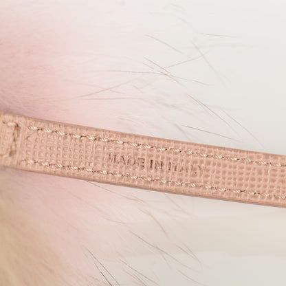 Fendi Fox Fur Vitello Elite Bi-Color Pom Pom Bag Charm Rosa Cammello Cipria 6 of 7