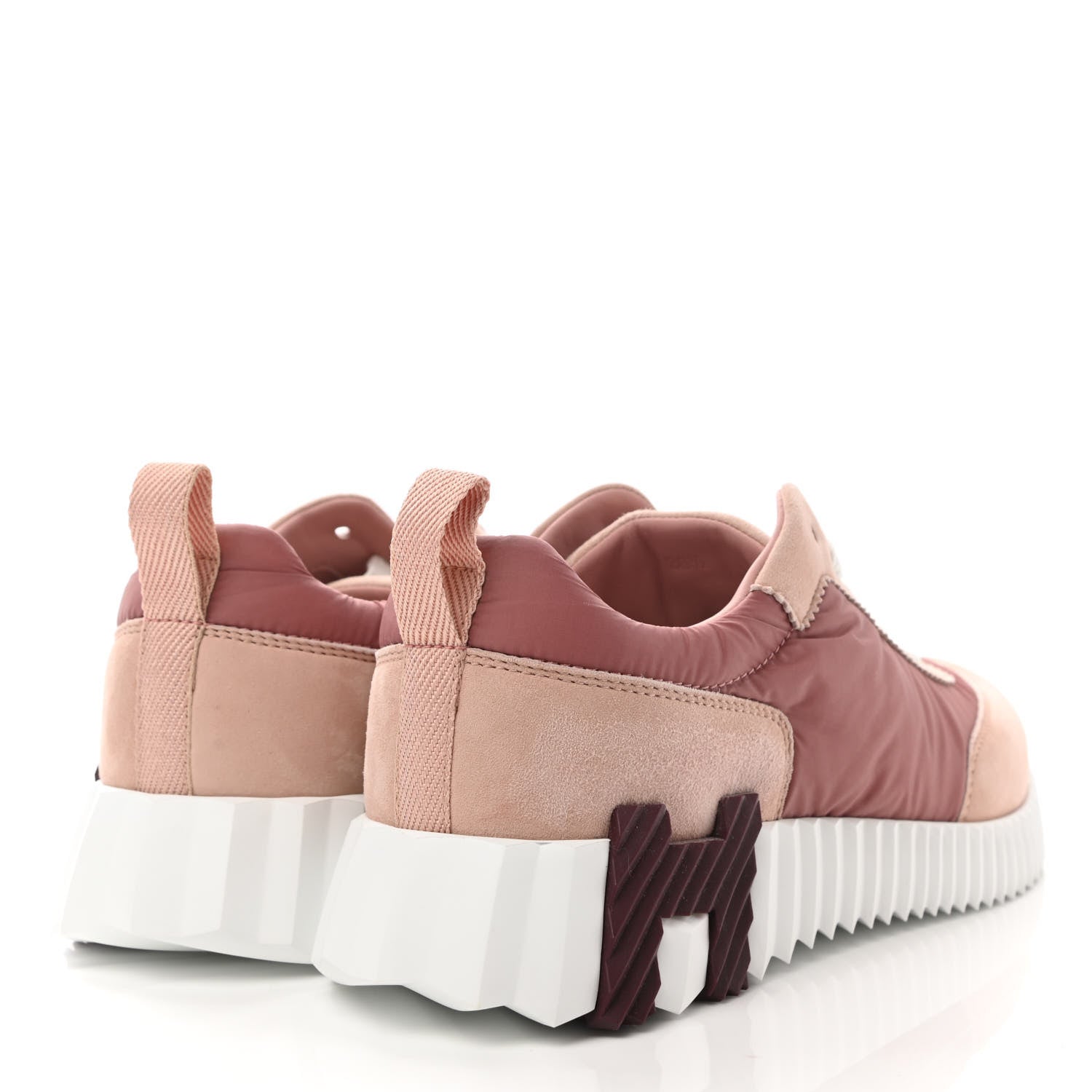 Hermes Parachute Fabric Suede Goatskin Bouncing Sneakers 36.5 Rose Rose Opaline 4 of 8