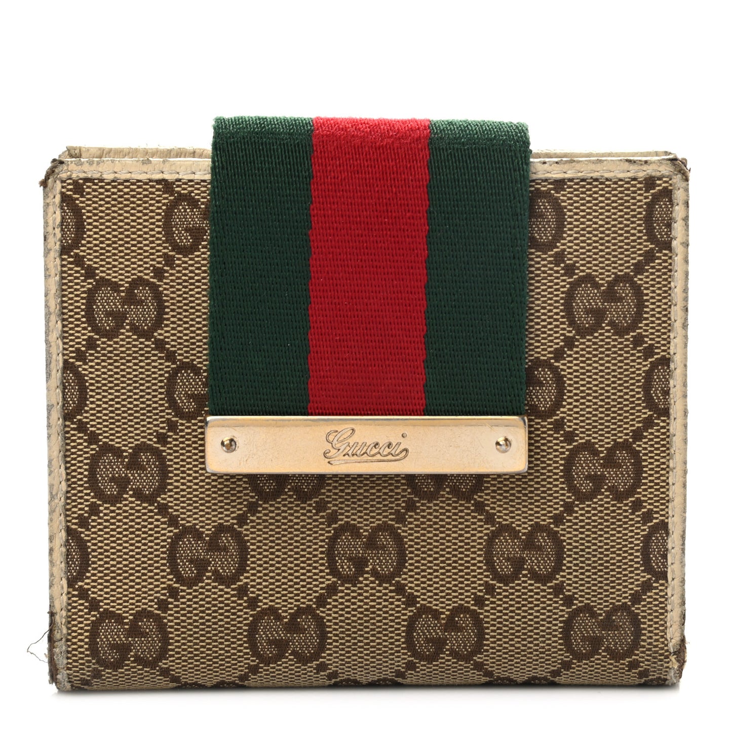 Monogram Web Ladies Web French Wallet Off White