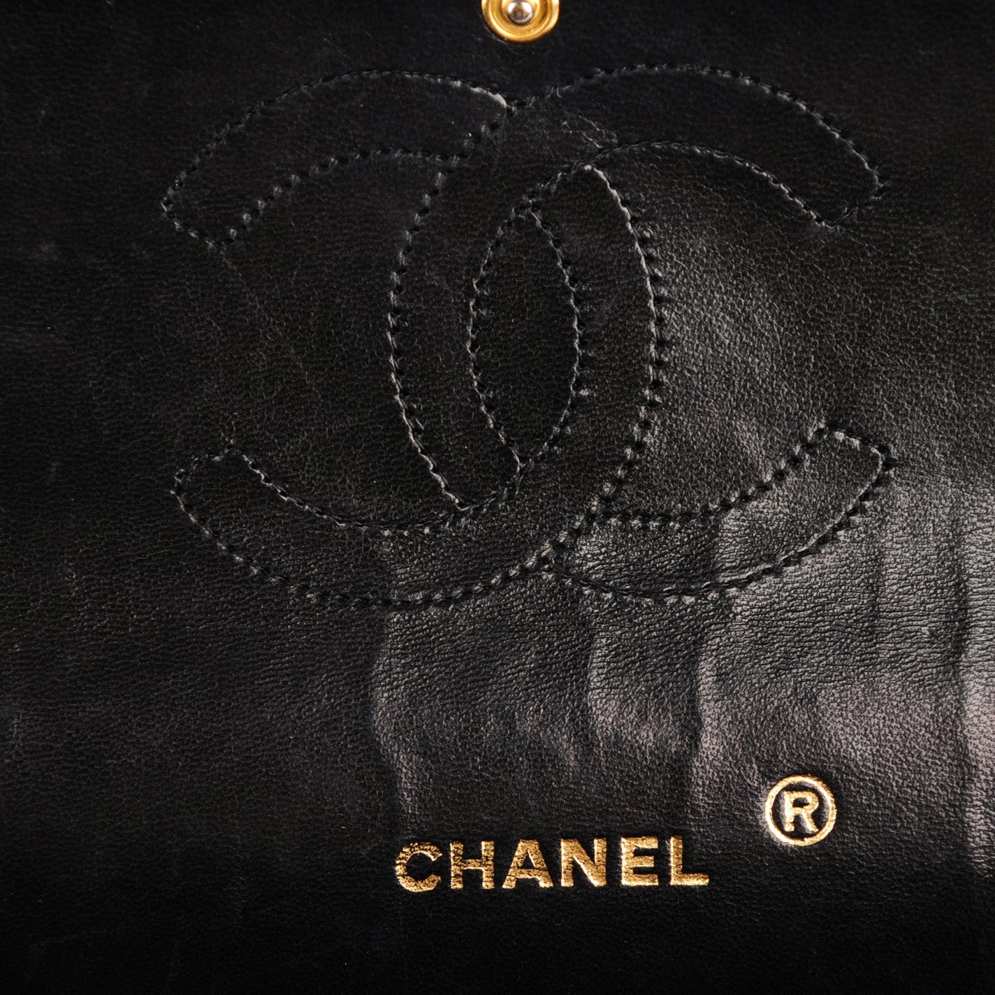 Lambskin Quilted Medium Double Flap Black