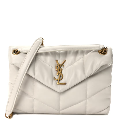 Saint Laurent Lambskin Quilted Small Loulou Puffer Monogram Chain Satchel Crema Soft 1 of 12