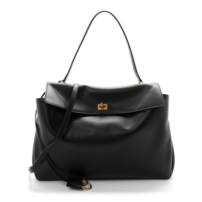 Balenciaga Smooth Calfskin Large Rodeo Top Handle Handbag Black 1 of 9