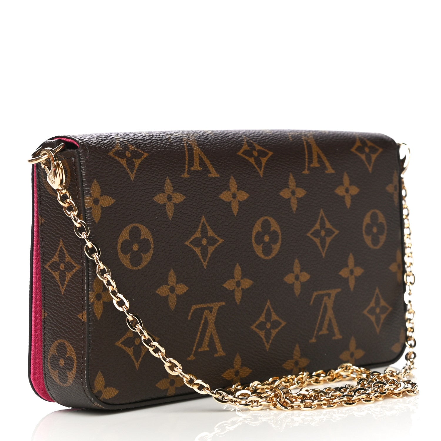 Louis Vuitton Monogram 2021 Christmas Animation Hollywood Pochette Felicie Chain Wallet Fuchsia 4 of 11