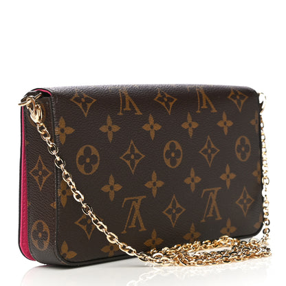 Louis Vuitton Monogram 2021 Christmas Animation Hollywood Pochette Felicie Chain Wallet Fuchsia 4 of 11