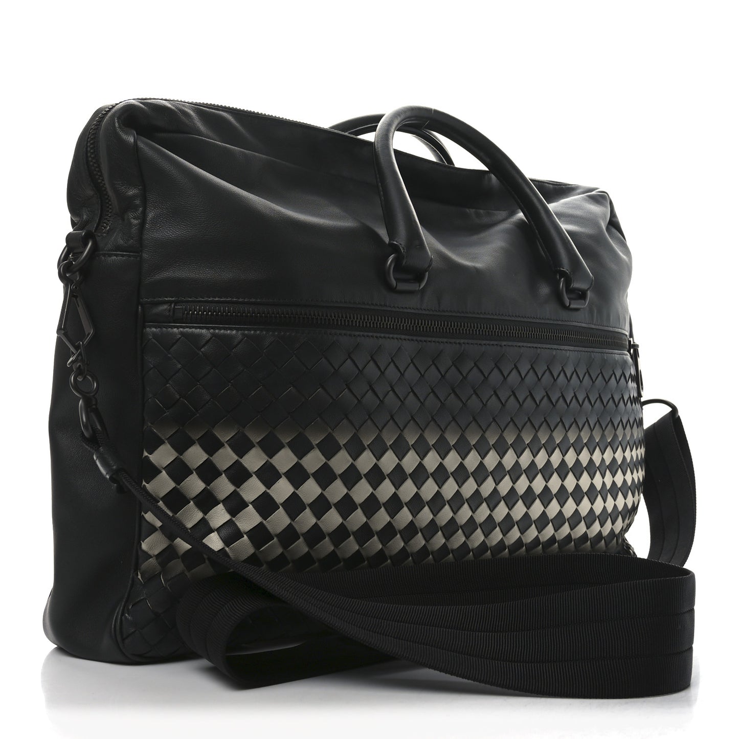 Nappa Intrecciato Briefcase Gradient Black