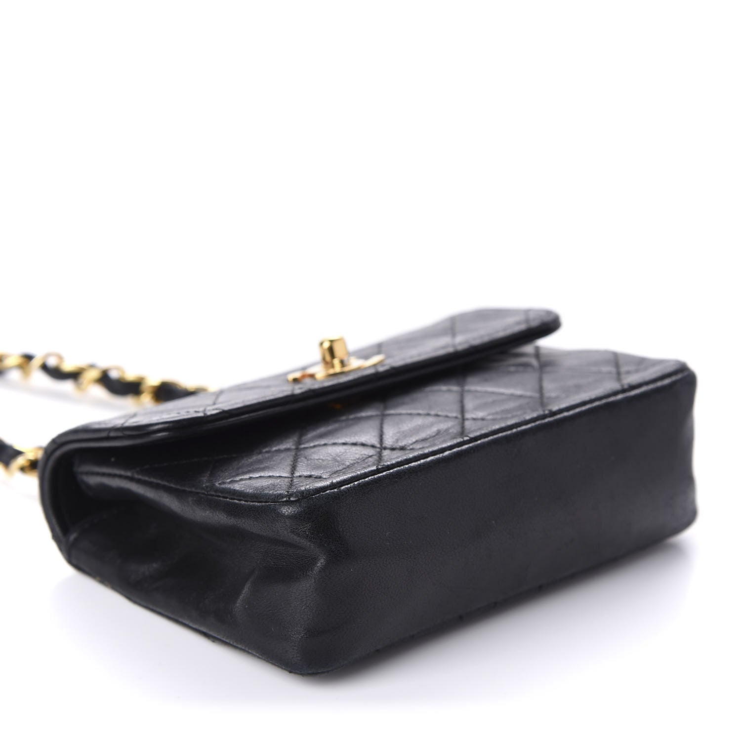 Chanel Lambskin Quilted Micro Mini Flap Bag Black 4 of 16